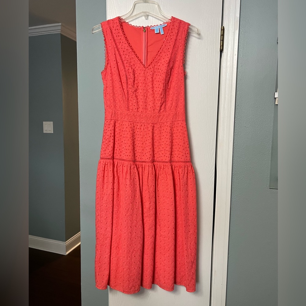 Draper James Eyelet Midi Dress - Size 2